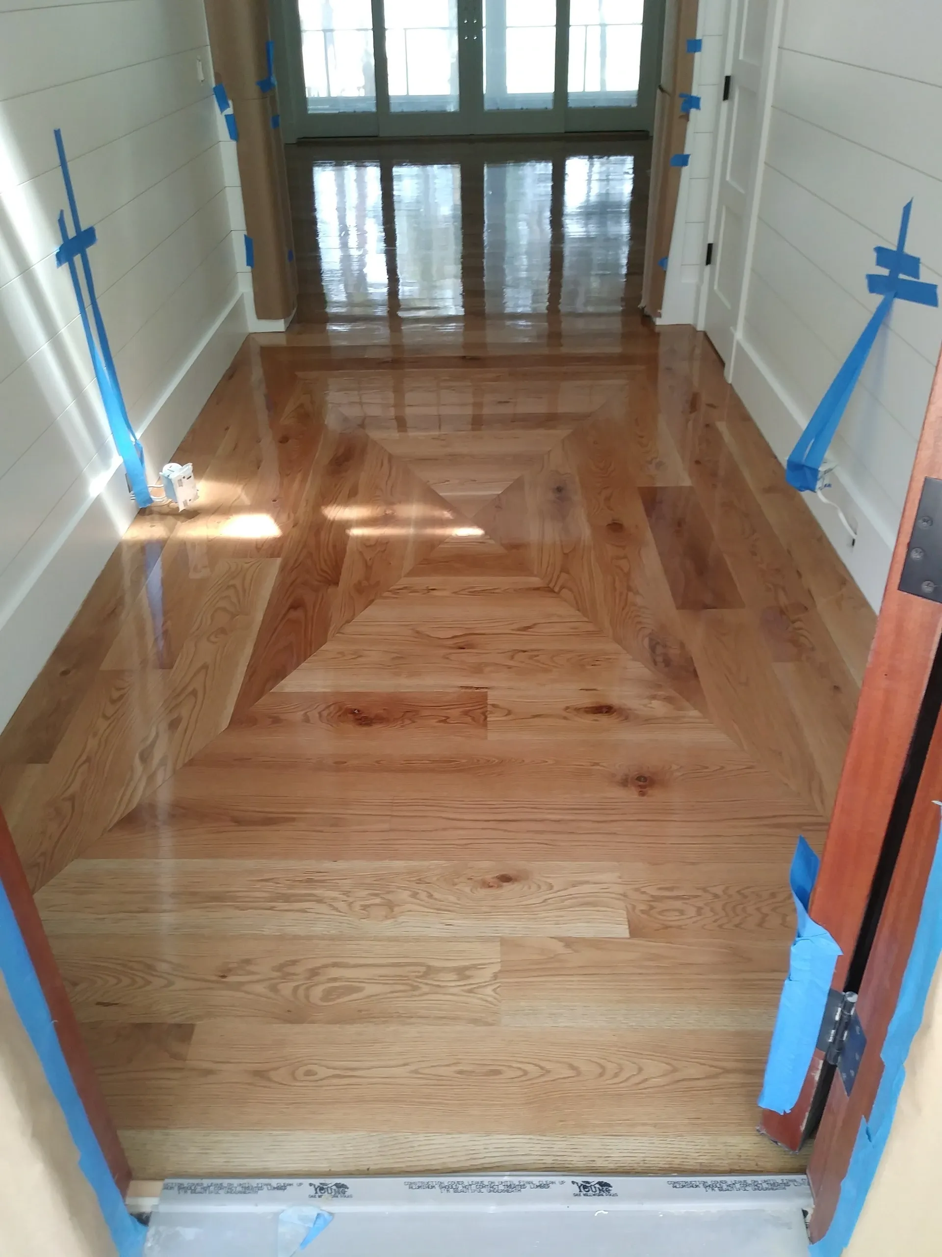 Living room flooring installation